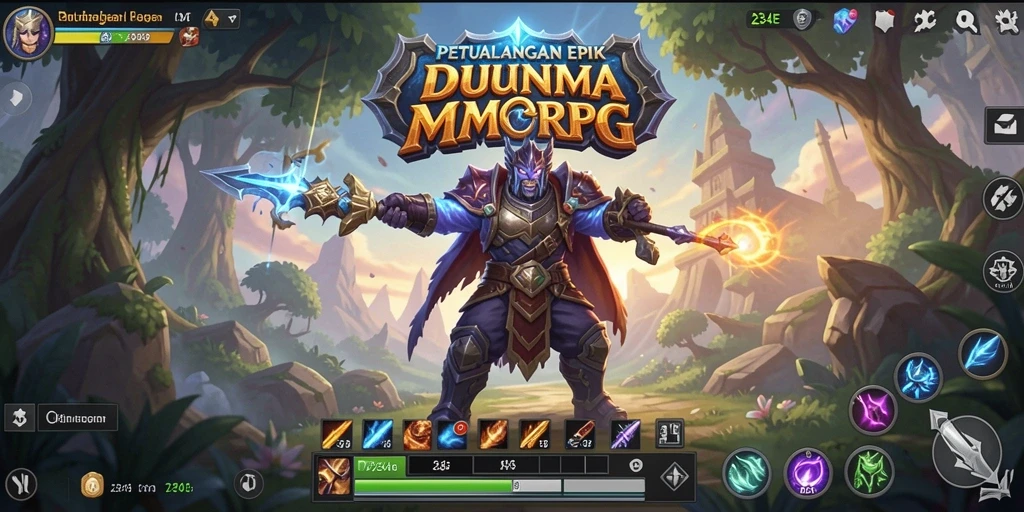 Gameplay dinamis dengan aksi seru di dunia MMORPG.