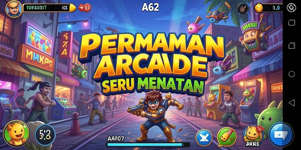Screenshot utama AA62 menampilkan gameplay yang seru dan menantang.