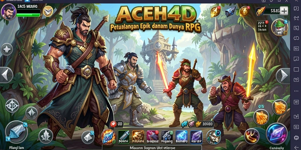 Tampilan gameplay menakjubkan di ACEH4D dengan pertarungan RPG yang seru.