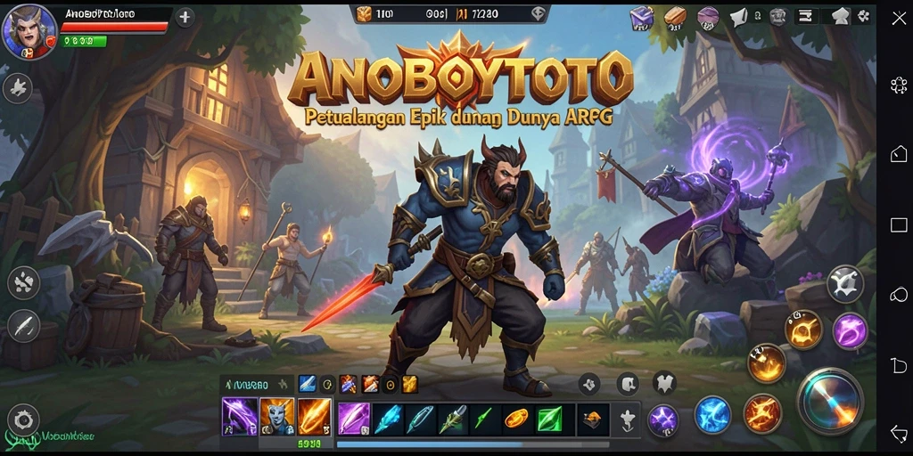 Tangkapan layar utama ANOBOYTOTO menampilkan aksi pertarungan seru dalam dunia ARPG.