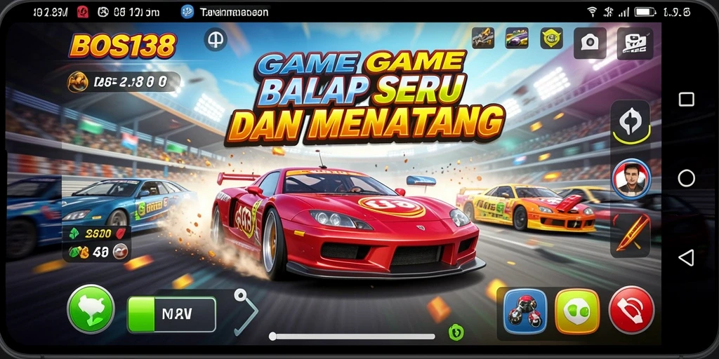 Tampilan gameplay Racing yang mendebarkan dan penuh aksi.