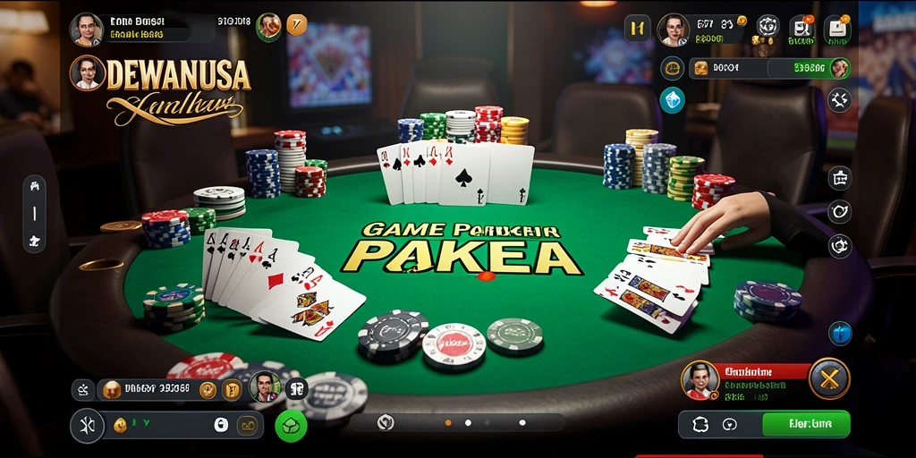 Screenshot gameplay DEWANUSA yang menampilkan permainan Poker seru.