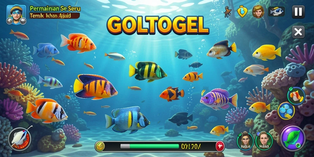 Tampilan permainan GOLTOGEL dengan aksi menembak ikan yang mendebarkan.