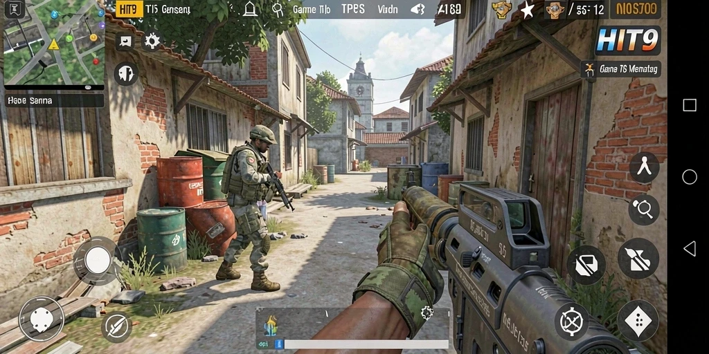 Screenshot HIT9 menampilkan pertempuran intens dalam mode TPS.