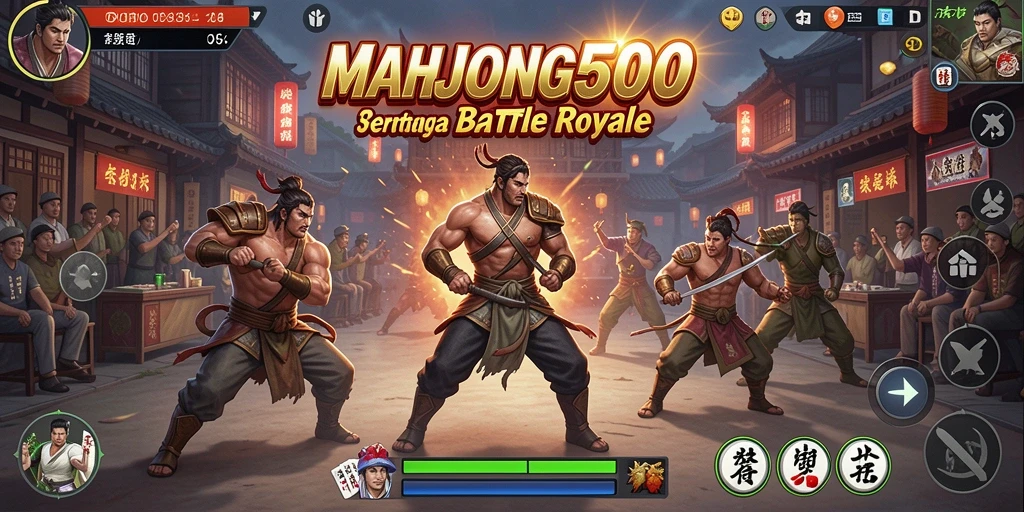 Gameplay seru dan mendebarkan dalam MAHJONG500 Battle Royale.