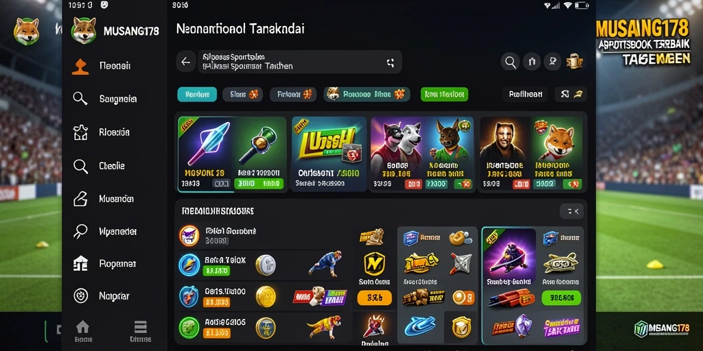 Tampilan utama MUSANG178 yang menarik dan interaktif untuk taruhan Sportsbook.