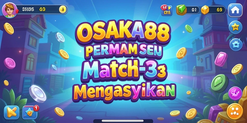 Tampilan gameplay menarik OSAKA88 dalam mode Match-3 yang seru.