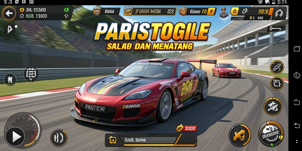 Tampilan menarik dari gameplay balap yang seru di PARISTOGEL.