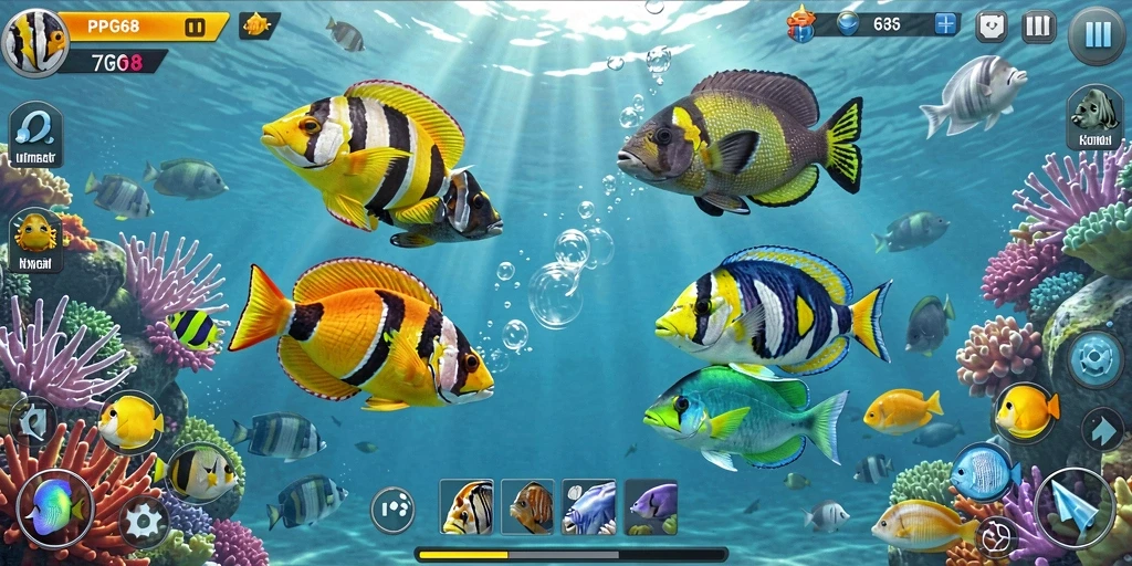 Tampilan gameplay menembak ikan yang seru di PGG68.