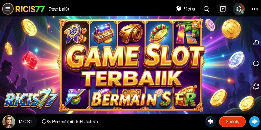 Tampilan gameplay seru RICIS77 dengan gulungan yang menarik.