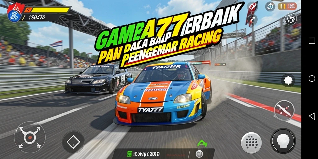 Gameplay TYA777 yang menegangkan dan seru saat balapan.