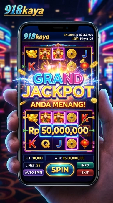 Layar awal aplikasi 918kaya dengan navigasi yang intuitif.
